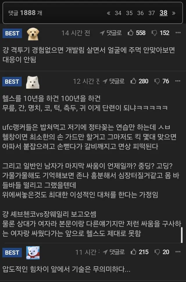 논란중인 UFC 여성 격투가 VS 일반 헬스 남성 논쟁