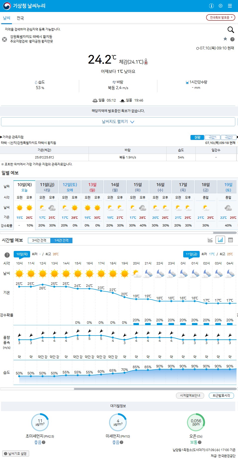 요즘 선선한 곳